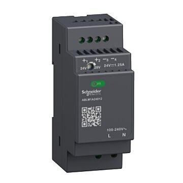 Fuente de alimentación regulada, 100-240v ac, 24v 1.2 a, monofásica, modular