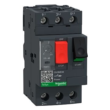 Disyuntor de motor magnetotérmico gv2me - 2,5/4a