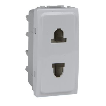 Base 2p euroamericana serie única con seguridad 16a blanco polar
