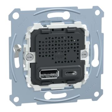 Usb charger, merten system m, double insert, 2.4 a type a+c