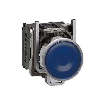 Pulsador  luminoso led 230vca 1na+1nc azul