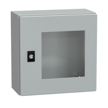 Spacial crn puerta transparente sin placa de montaje h300xw300xd150 ip66 ik08 ral7035..