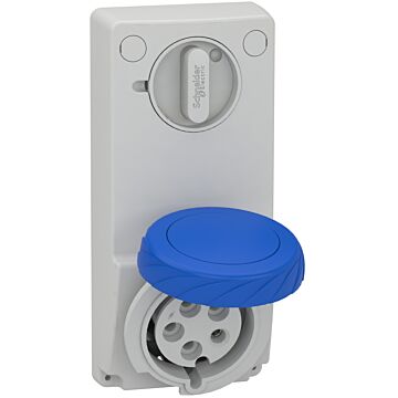 Unika interlocked socket - 32 a - 2p + e - 200...250 v ac - ip65 - panel