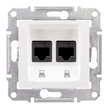 Toma doble rj45 categoría 6 utp blanco