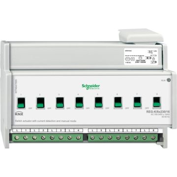 Knx - actuador binario carril din 8 canales 230 v 16 a con det corriente