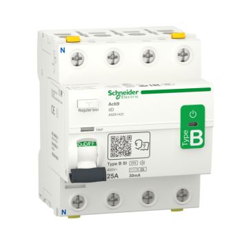 Acti9 iid - residual current circuit breaker - 4p - 25a - 30ma - b-si type