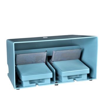Interruptor de pedal doble xpe-m - con tapa - metálico - azul - 4nc+4no