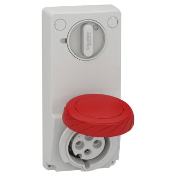 Unika interlocked socket - 32 a - 3p + e - 380...415 v ac - ip65 - panel