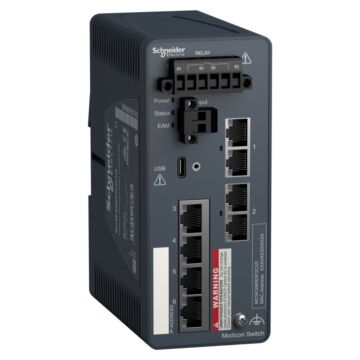 Modicon managed switch - 4 puertos para cobre + 2 puertos para fibra óptica multimodo