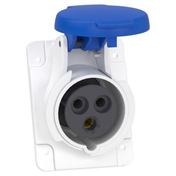 Toma empotrar inclinada; pk pratika tornillo; 2p+t; 16 a; ip44; 220 v