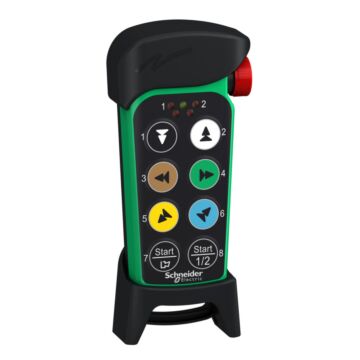 Mando a distancia exlhoist compact, 6 pulsadores de movimiento, 2 pulsadores auxiliares, led