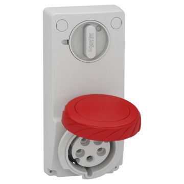Unika interlocked socket - 32 a - 3p + n + e - 380...415 v ac - ip65 - panel