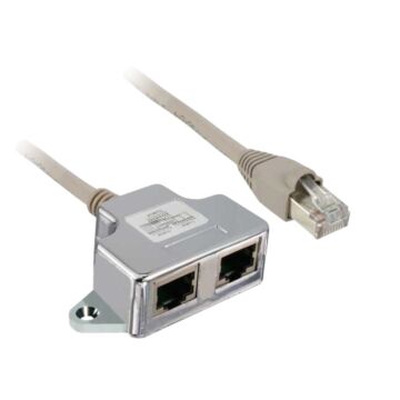 Derivación t modbus - 1 x rj45 macho y 2 x rj45 hembra - cabo de 1 m