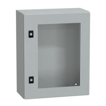 Spacial crn puerta transparente sin placa de montaje h500xw400xd200 ip66 ik08 ral7035..