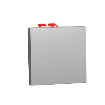 New unica cruzamiento 2 modulos color aluminio