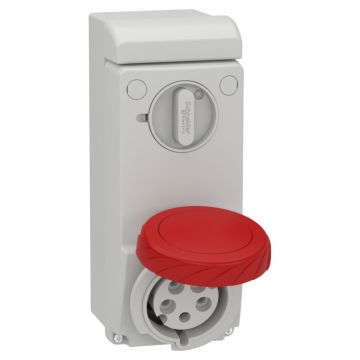 Unika interlocked socket - 32 a - 3p + n + e - 380...415 v ac - ip65 - wall