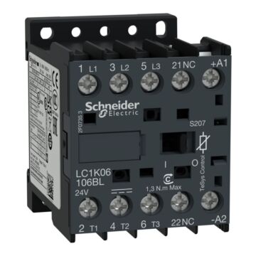Tesys k contactor - 3p - ac-3 <= 440 v 6 a - 1 no aux. - 24 v dc low