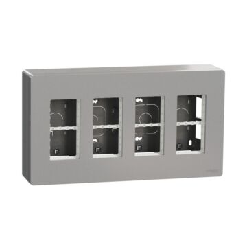 New unica system +, puesto de trabajo 4 columnas superficie aluminio