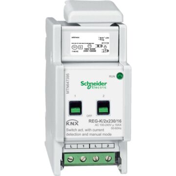 Knx - actuador binario carril din 2 canales 230 v 16 a con det corriente
