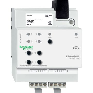 Knx - actuador de persiana carril din 2 canales 230 v 10 a con acc. manual