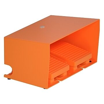 Interruptor de pedal doble xpe-r - con tapa - metálico - naranja - 2nc+2no