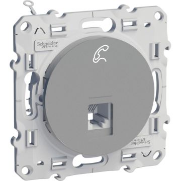 Toma rj12 6 contactos aluminio odiase plata