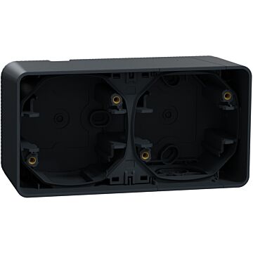 Mureva styl caja estanco doble horizontal para montaje en superficie gris