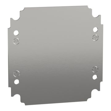 Placa de montaje ciega al 200 x an 200 mm en chapa de acero galvanizado.