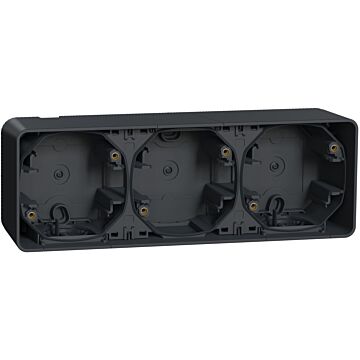 Mureva styl caja triple superficie horiz. ip55 gris
