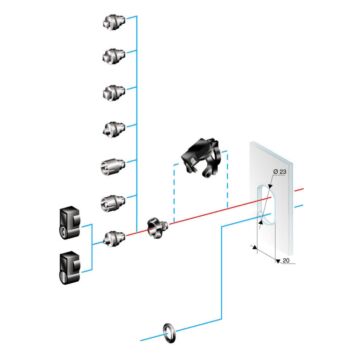 5mm double bar insert for large escucheon (without handle)