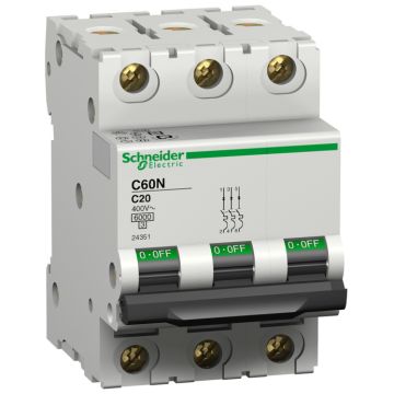 Interruptor automático magnetotérmico ic60n 3p 20a curva-c