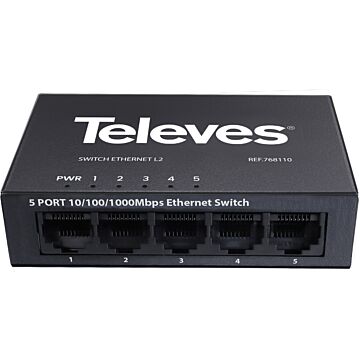 Switch ethernet layer 2 no gestionable 5 puertos, 10/100/1000mbps