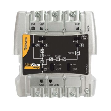 Amplificador minikom matv 3e/1s easyf fm-vhf-uhf