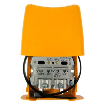 Amplificador de mástil  12..24v 3e/1s uhf-uhf-vhfmix