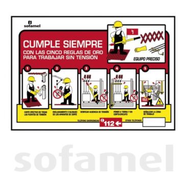 Señal pvc cro-42p cinco reglas de oro 420x297mm
