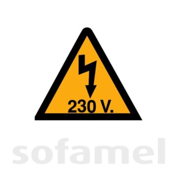 Señal plástico vt230v55 riesgo eléctrico 52mm