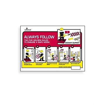 Señal pvc cro-ib 5 cinco reglas de oro 520x720mm