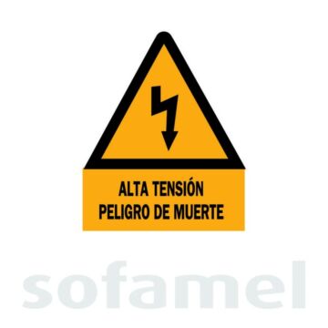 Señal aluminio ce-14s "alta tensión peligro de muerte" 148mm
