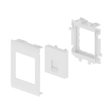 93 placa plana 1 rj45 blanco ral9010 80 u24x