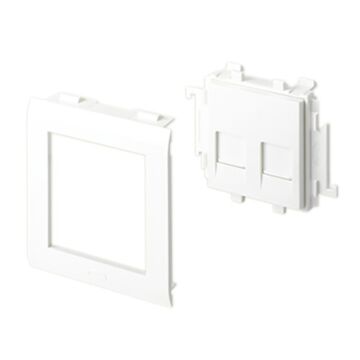 93 placa plana 2 rj45 blanco ral9010 80 u24x