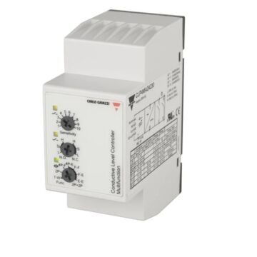 Controlador de nivel conductivo en 2 a 4 puntos con potenciómetro, alimentación 230 vca