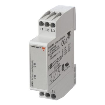 Relé de control trifásico de secuencia y rotura de fases, salida spdt, alimentación 208 a 480 vca