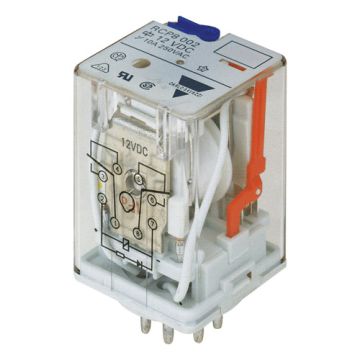 Relé industrial enchufable rcp para base octal de 2 contactos, amperaje 10 a, tensión bobina 12 vca