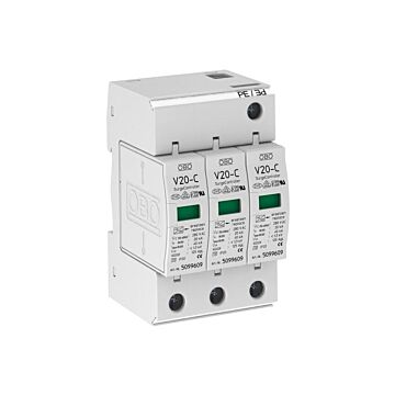 Descargador sobretensiones v20 v20-c 3-280,versión de 3 polos