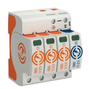 Descargador sobretensiones v20 v20-3+npe-280,3 polos con npe