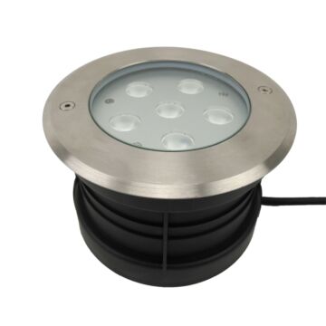 Proyector empotrable suelo circular 12w 220v 30°/60° 700lm ip67 3000-3500k
