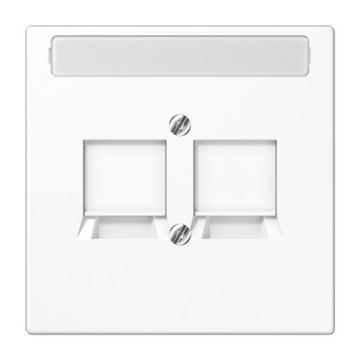 Placa soporte para 2 tomas alta tensión + tierra 6+8p blanco alpino