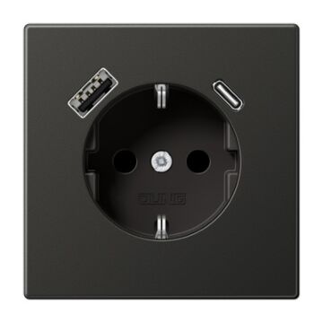 Enchufe con usb-ac ls antracita
