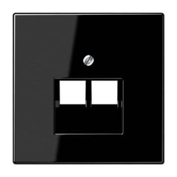 Placa mod.jack 2 tomas. ls negro