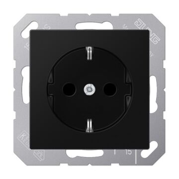 Enchufe schuko® prot. a negro mate